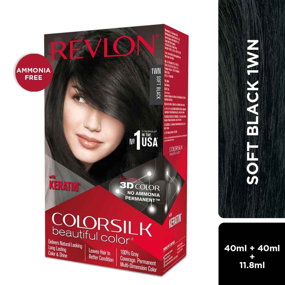 Revlon Colorsilk Hair Color with Keratin - Soft Black