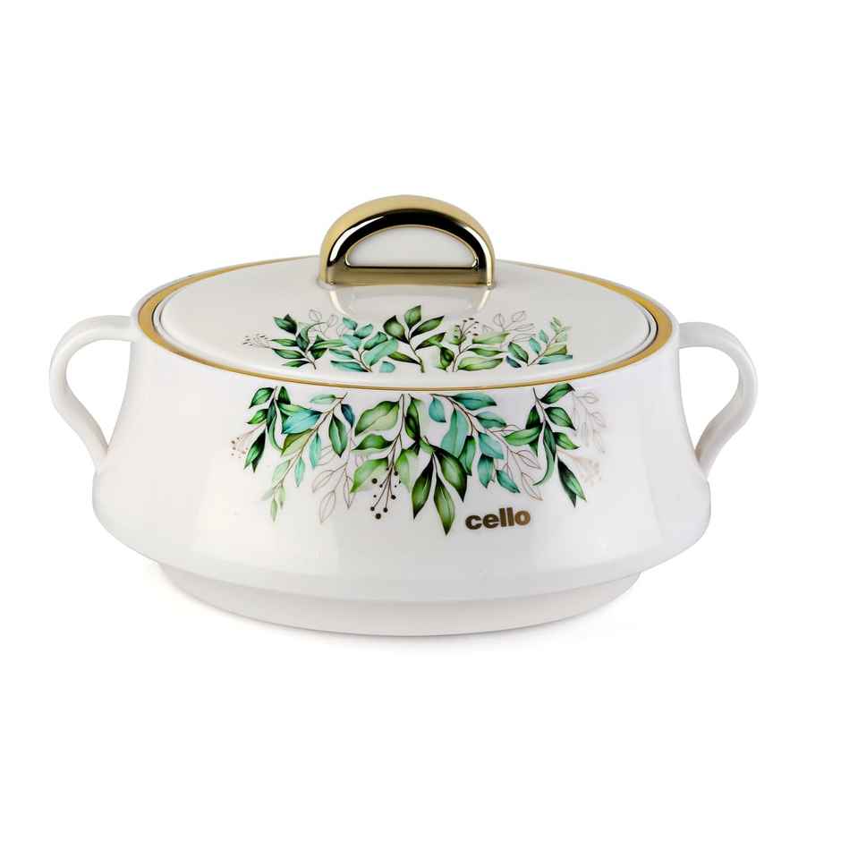 Cello Midas Inner Steel Insulated Casserole | White - 1500 ml