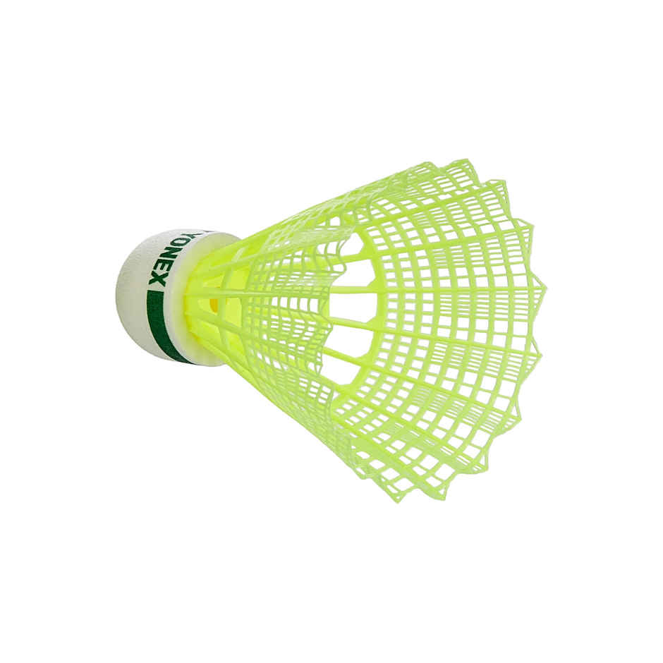 Yonex Mavis 10 Nylon Shuttlecock, Yellow, Pack of 6 (Green Cap)
