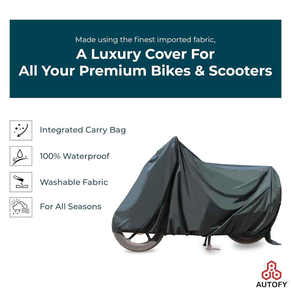 Autofy 100% Waterproof | Tested xxl Size Bike Body Cover For Big Two Wheeler Bikes Cape-06 - XXL