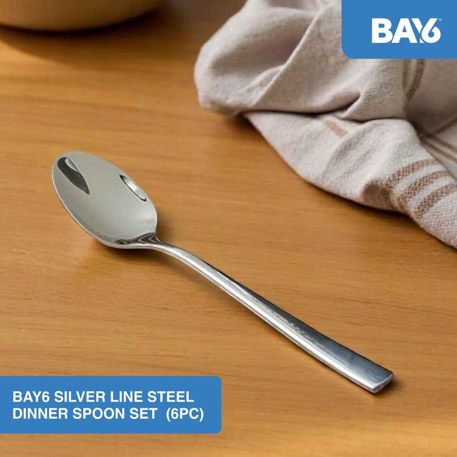 BAY6 Silverline Steel Dinner Spoon Set (6pc)