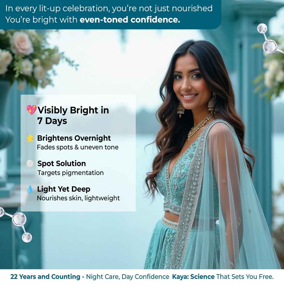 Kaya Brightening Night Cream 50Ml Azelaic Acid & Vitamin C Moisturizer For Visibly Brighter