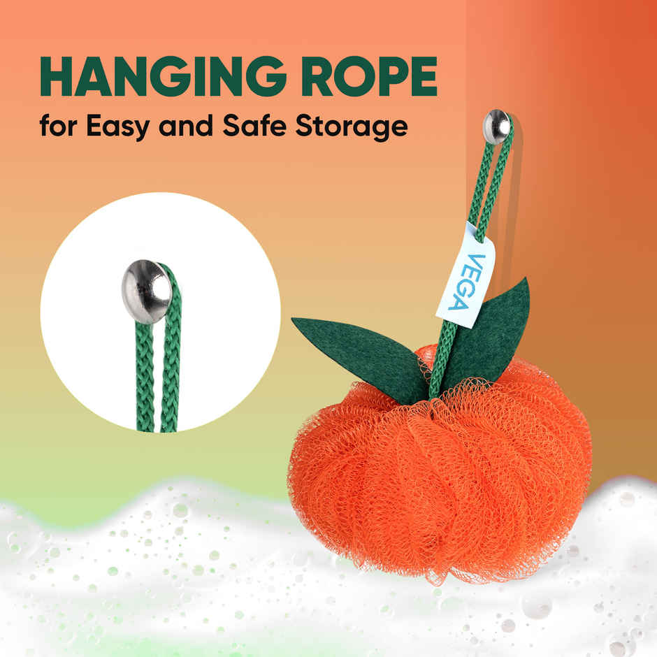 VEGA Orange Sponge, Bath Shower Loofah for Women and Men, (BA-3/10)