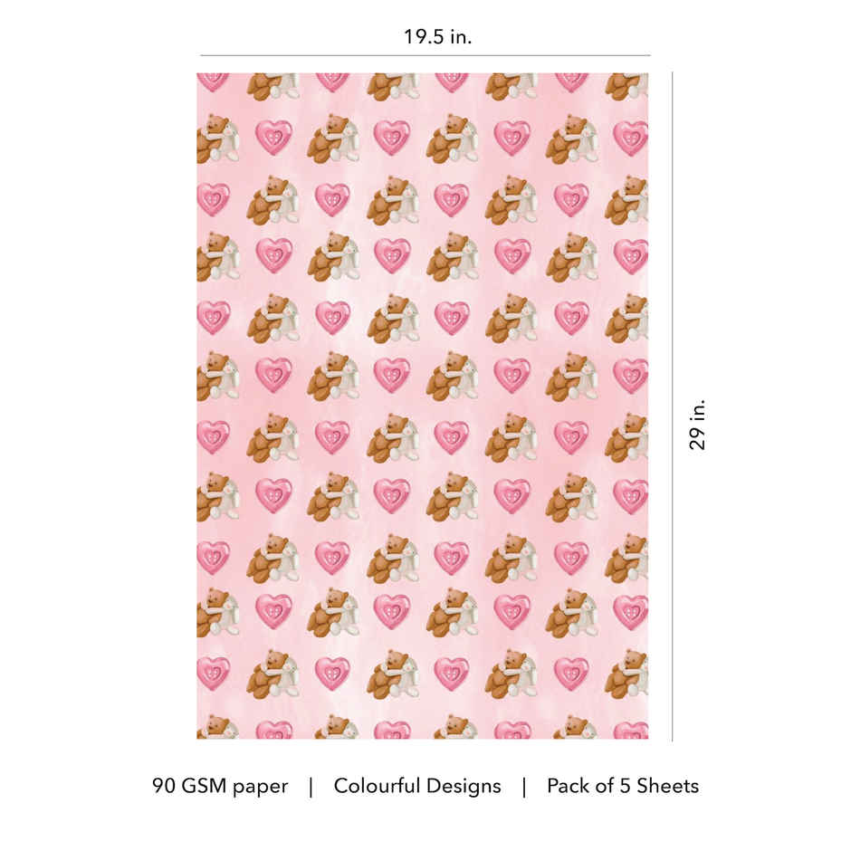 Tiger Notes Gift Wrap | Pink Teddy