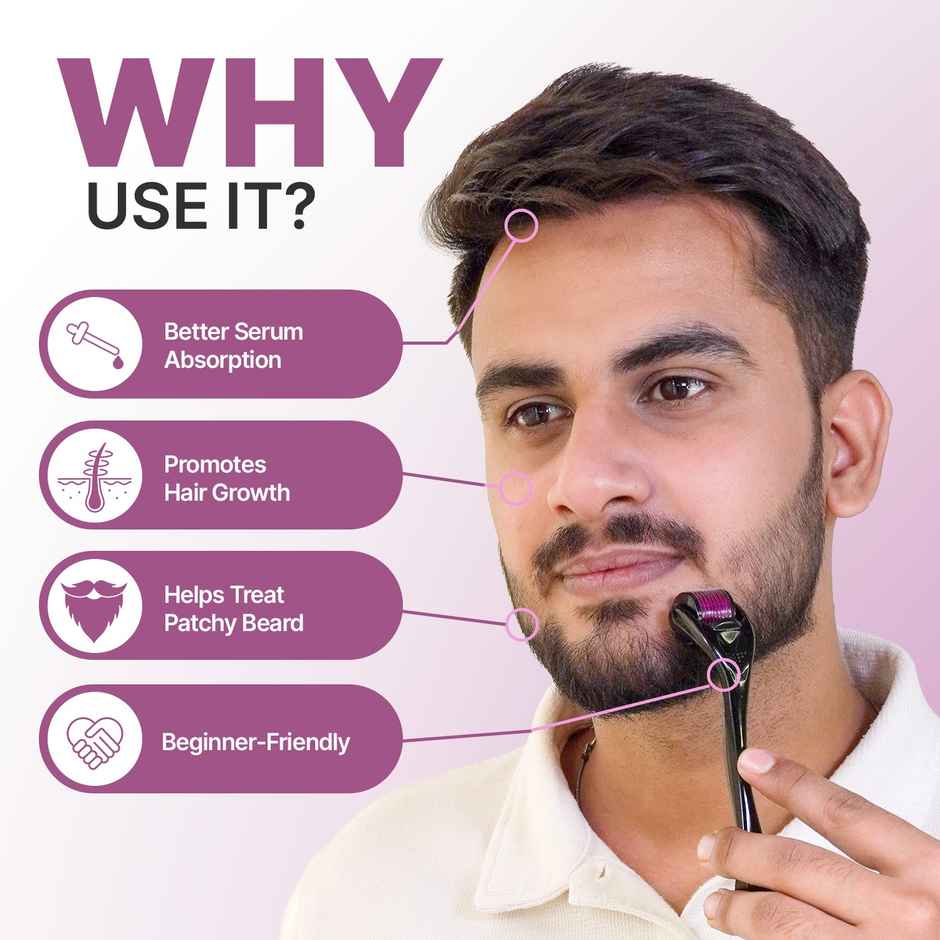 Sotrue Derma Roller 0.5 mm with 540 Stainless Steel Needles | Free Sanitizer 50ml