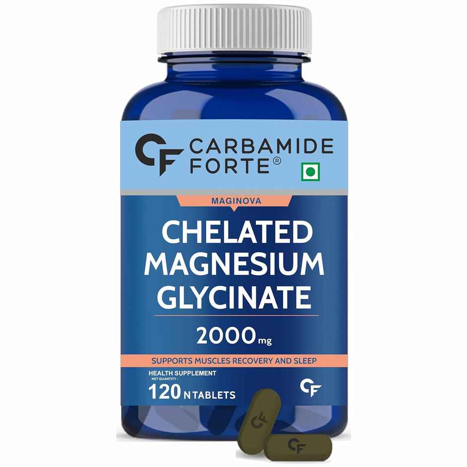 Carbamide Forte Chelated Magnesium Glycinate Supplement 2000mg 120 Veg Tablets