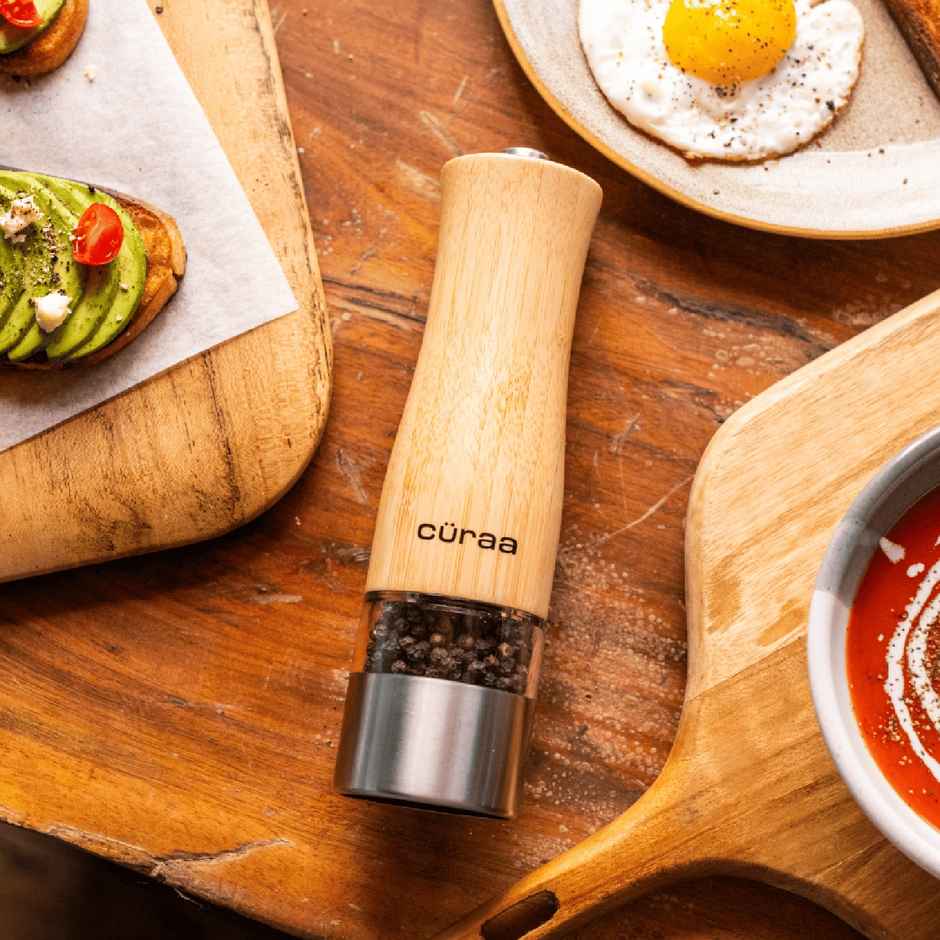 Curaa Pepper Grinder For Kitchen | Battery Powerred Automatic Salt And Pepper Mill | Perfect For Gift