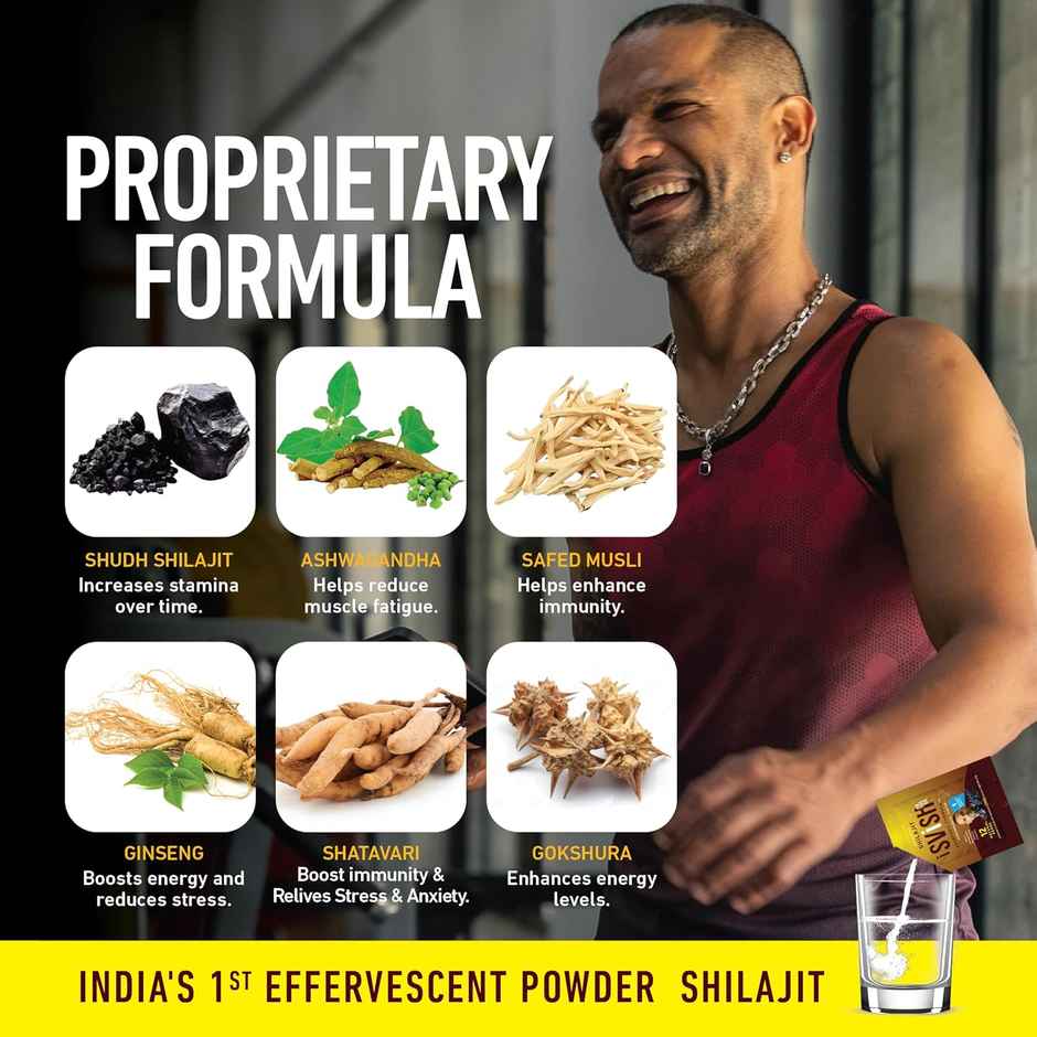 Isvish Himalayan Shilajit Effervescent Powder| Helps Improve Strength & Stamina