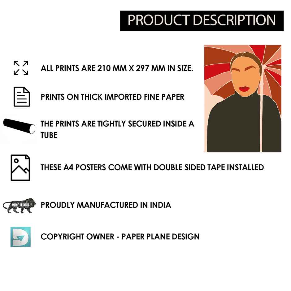 Paper Plane Design Abstract Boho Wall Posters For Living Room | Set Of 12 | Size 29 x 21 cm | D1