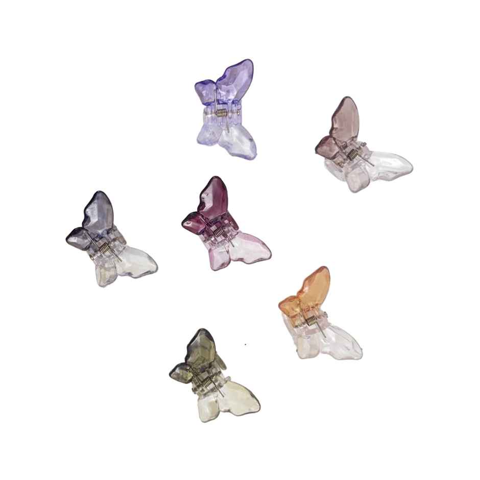 The Opal Factory Hair Accessories | Small Butterfly Claw Clips for Girls | Set of 6 | Small