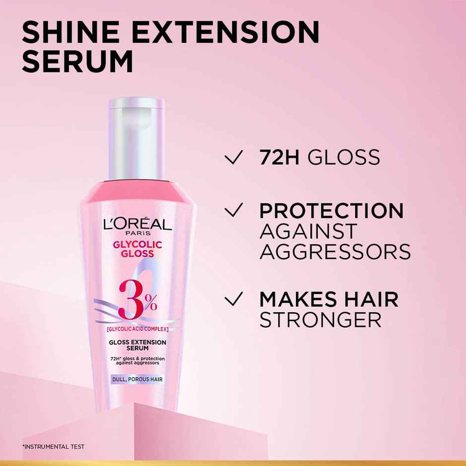 L'Oreal Paris Glycolic Gloss Serum | Glycolic Acid for 72H Shiny hair