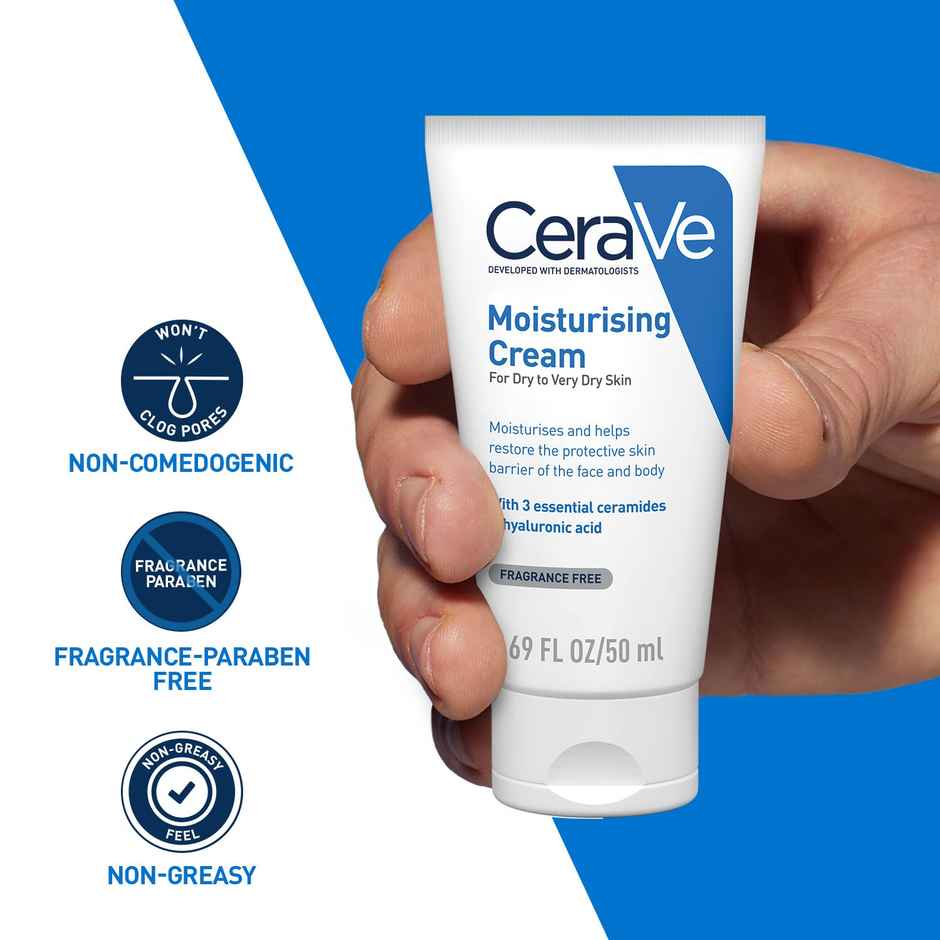 CeraVe Moisturizer Cream For Dry Skin Barrier Repair With Ceramides & Hyaluronic Acid