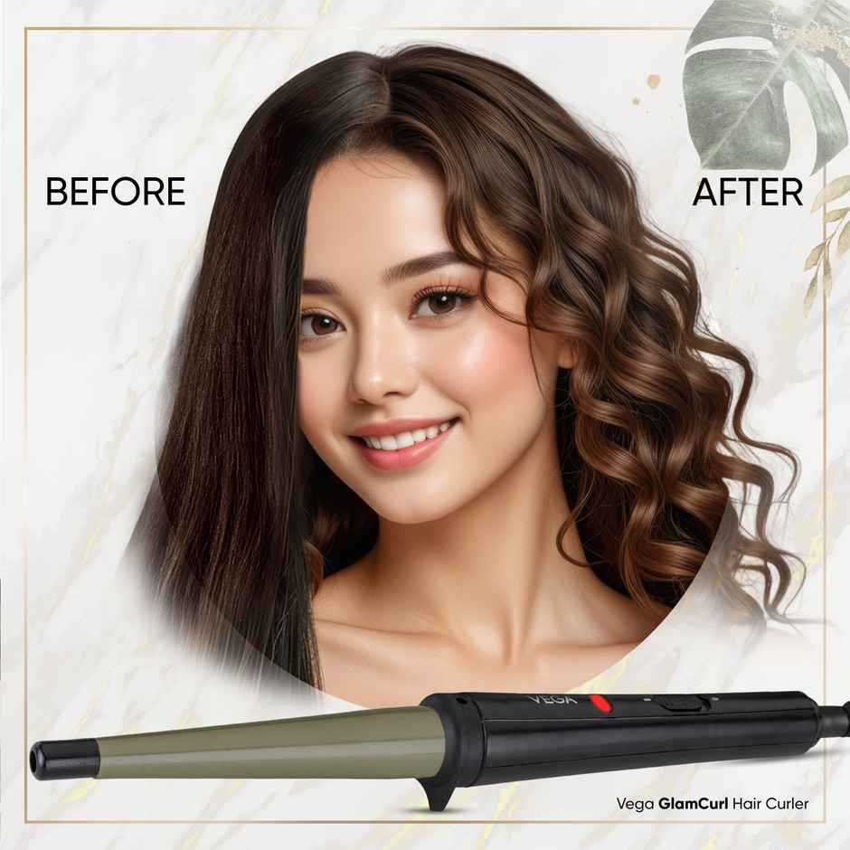 Vega Glamcurl Hair Curler For Women With 13mm-25mm Barrel Ceramic Coated