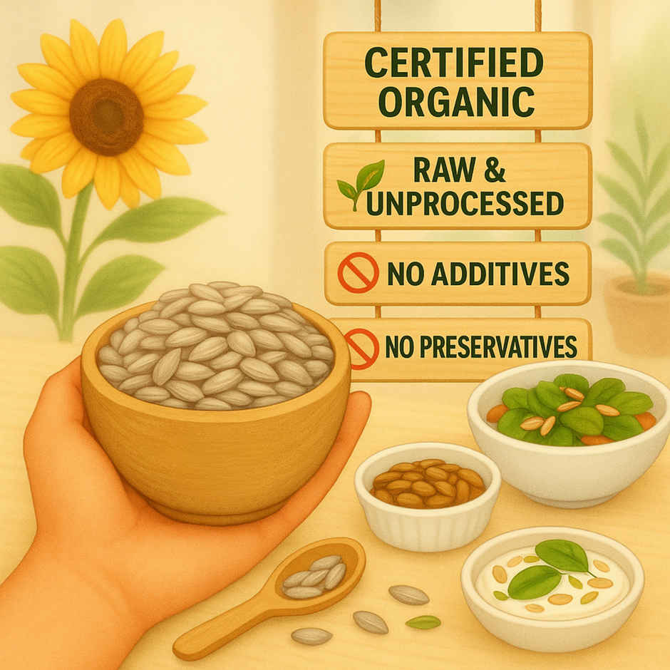 Earthen Story Organic Raw Sunflower Seeds (250g) & Earthen Story Organic Raw Pumpkin Seeds (250g) Combo