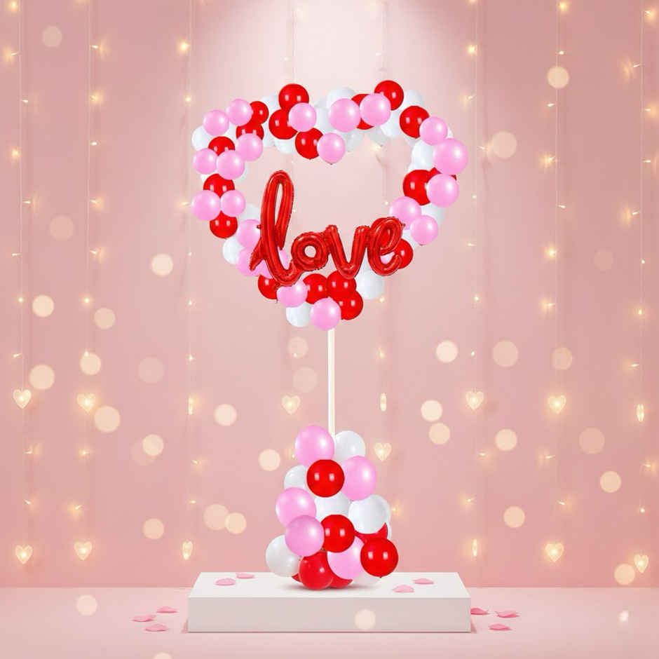 Valentines Day Decoration Banner and Heart Foil Balloons | Party Propz