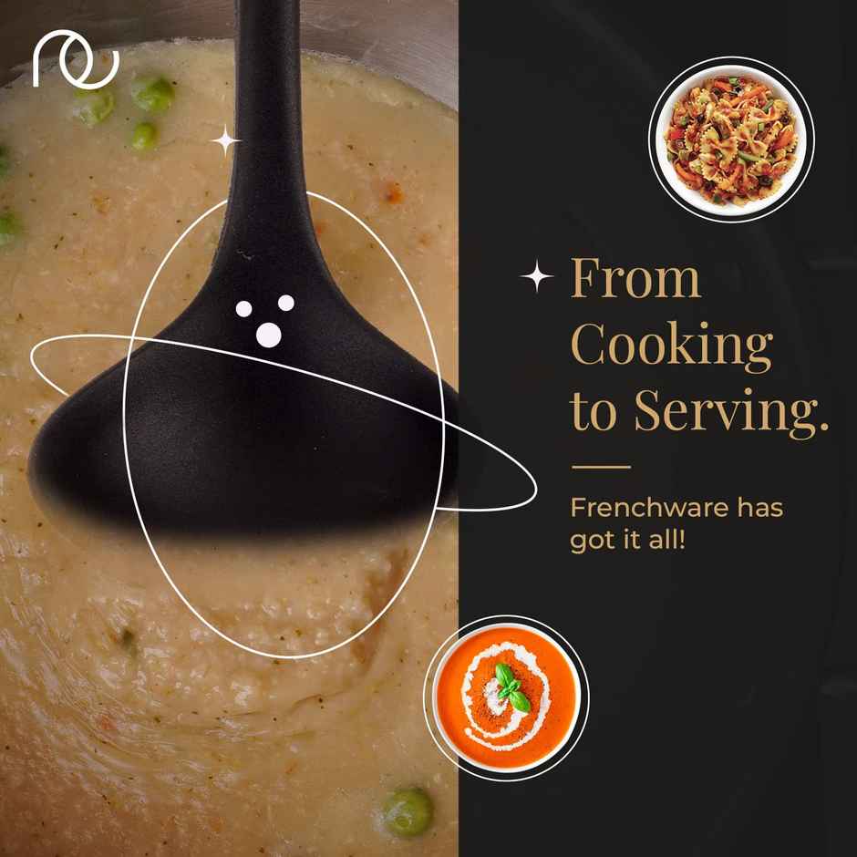 Frenchware Non-Stick Silicone Spatulas - Heat-Resistant, Food-Grade & BPA-Free - Black