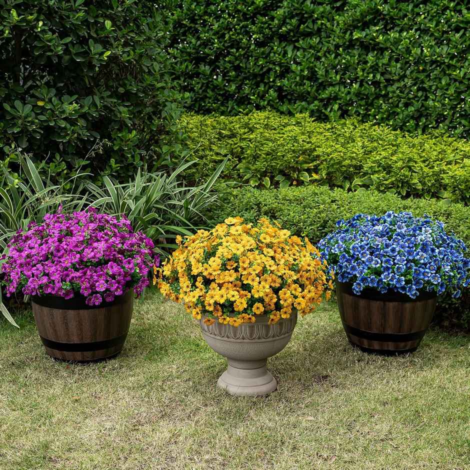 TIED RIBBONS Artificial Eucalyptus Flower Bunch | Yellow - 14.1 in