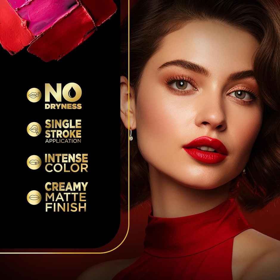 Faces Canada Comfy Matte Creme Lipstick - Over And Out 04, 8HR Long Stay | Intense Color