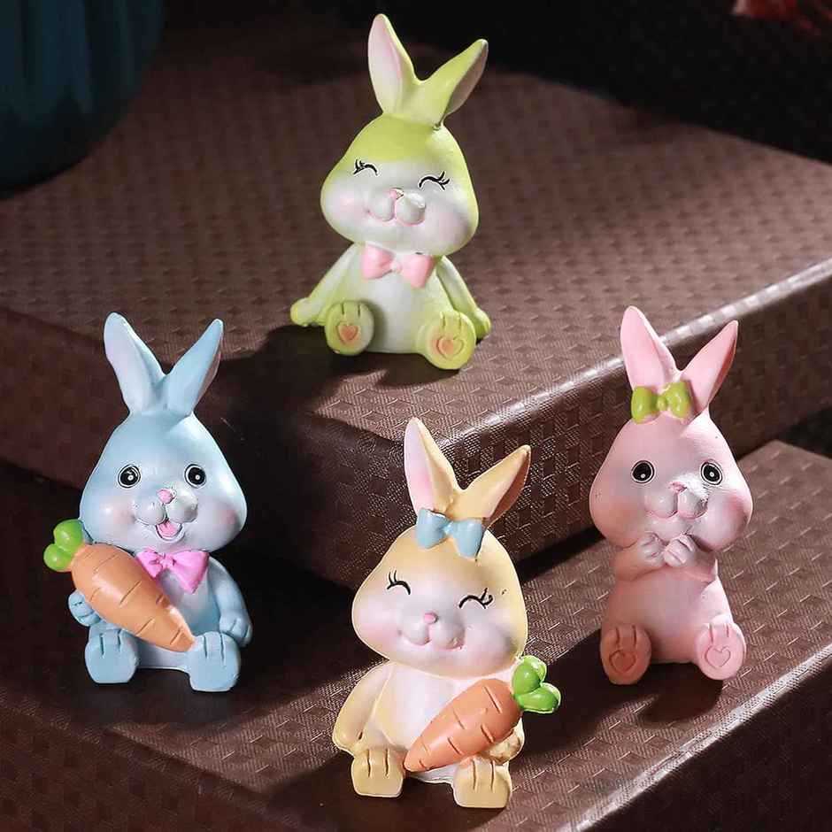 TIED RIBBONS Decorative Rabbit Miniature Showpiece | Resin - 5 cm x 3.5 cm