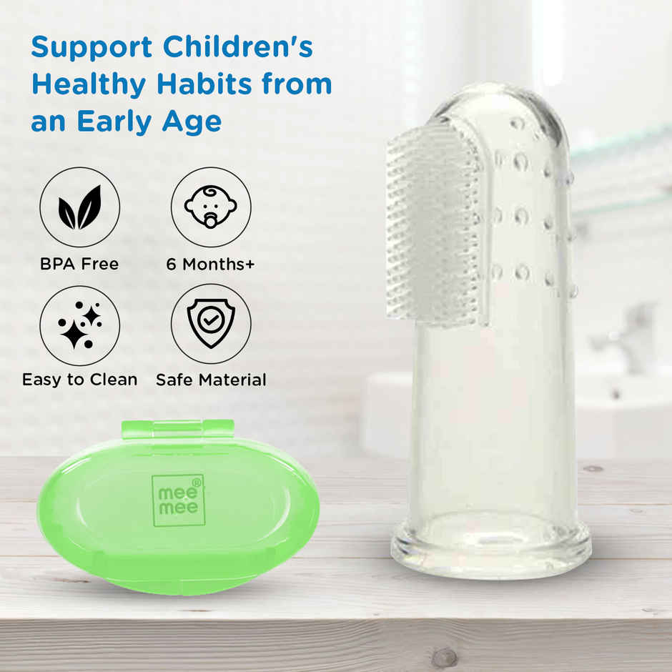 Mee Mee Tooth & Gum Cleaning Finger Baby Toothbrush - Plastic | Green
