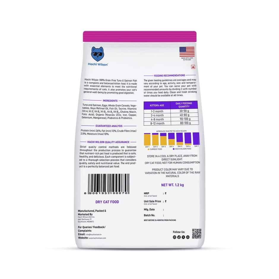 Hachi Wilson Premium Kitten Dry Food | Tuna and Salmon Flavours