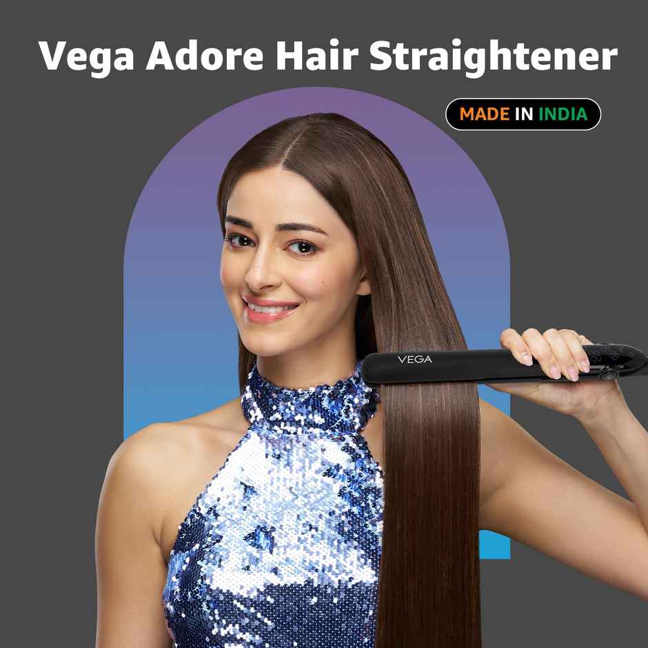 Vega Adore Hair Straightener for Women with Ceramic Plates & Fast Heat, 1 Year Warranty, (VHSH-18)