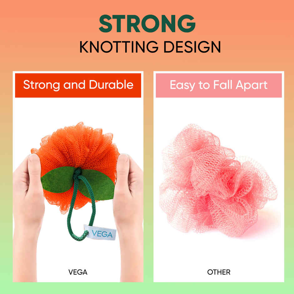 VEGA Orange Sponge, Bath Shower Loofah for Women and Men, (BA-3/10)