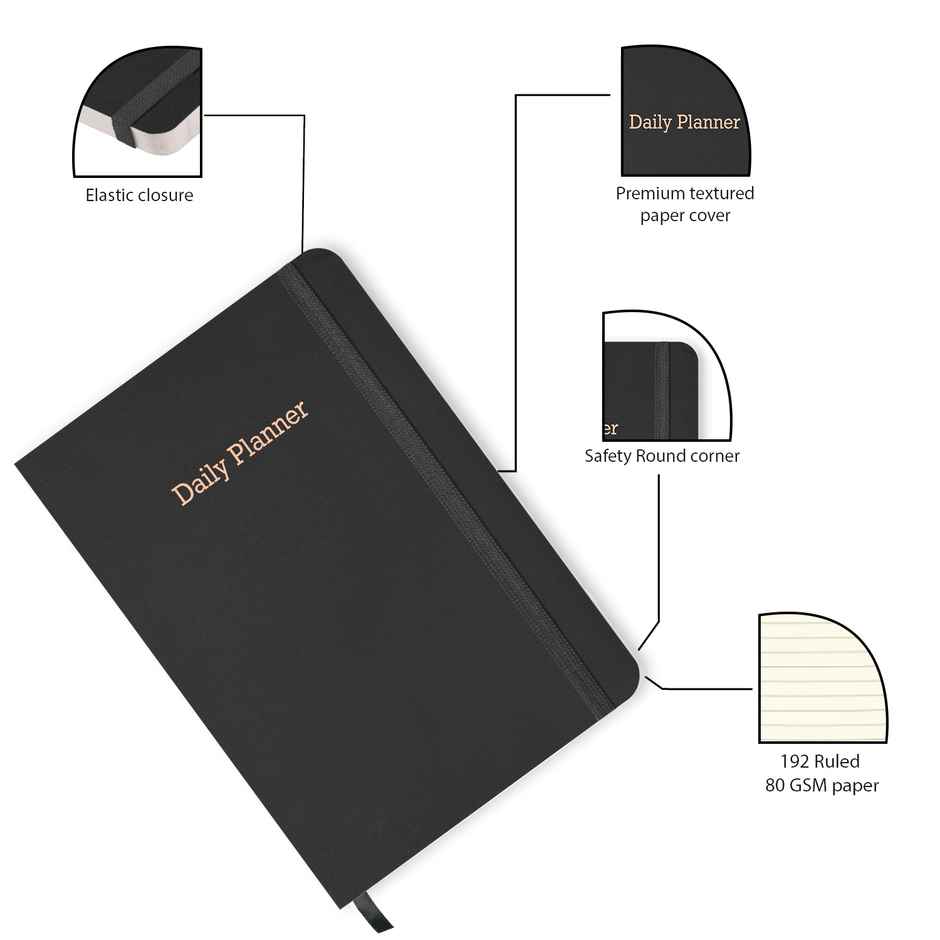 Papboo Executive Daily Planner For 3 Months (Black)
