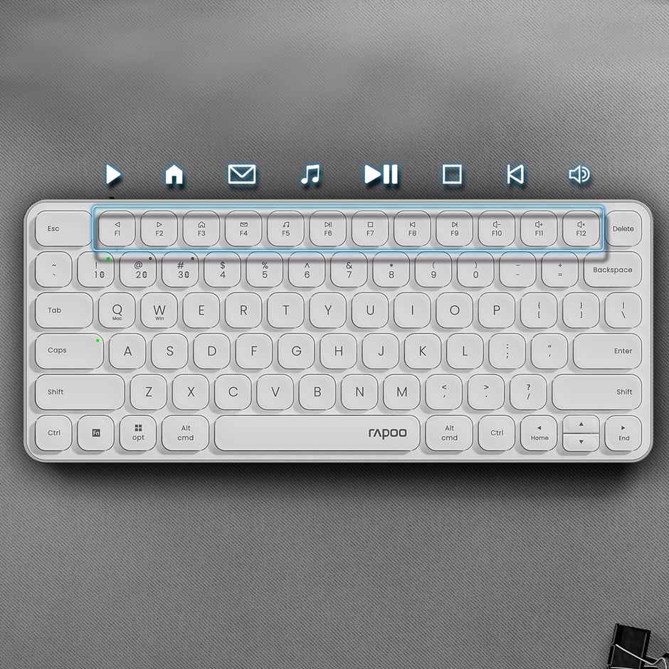 Rapoo E9050L Bluetooth Wireless Multi-Device Keyboard | Connect with 4 Devices | White