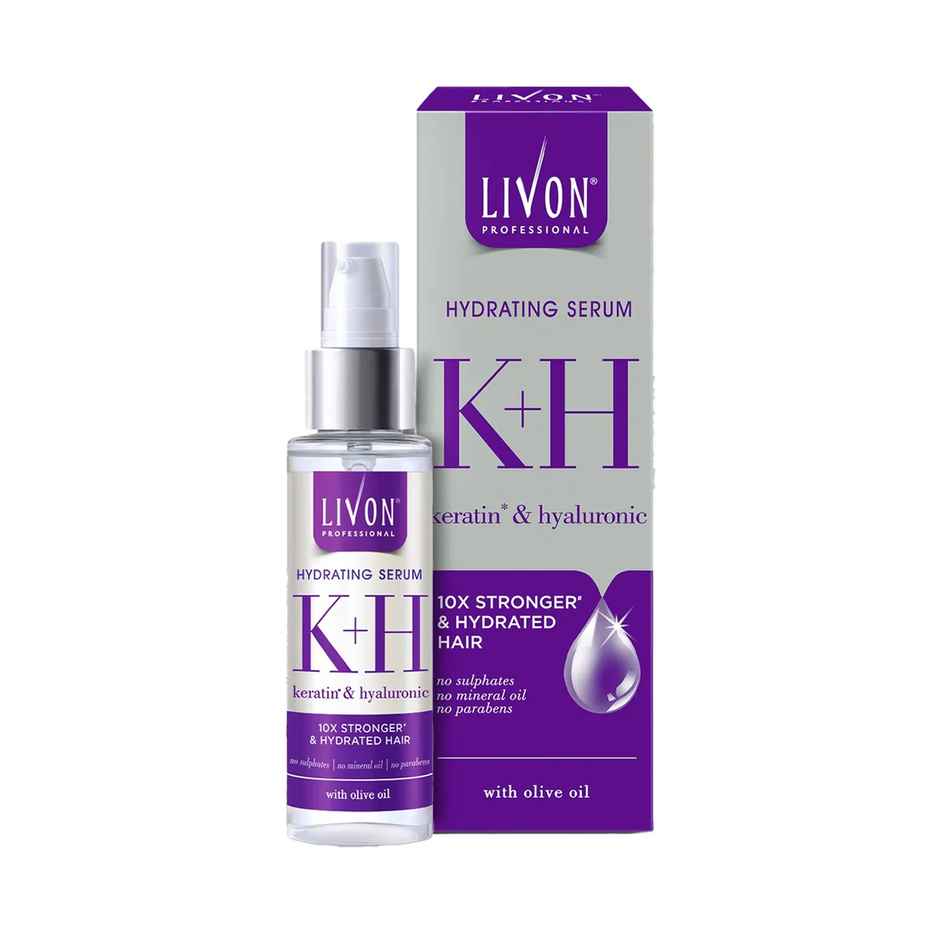 Livon Professional Hydrating Serum for Women & Men | With Keratin, Hyaluronic & Olive Oil