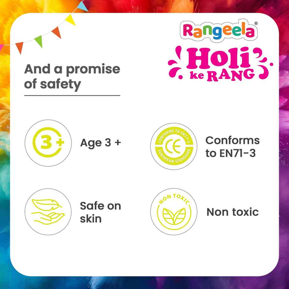Rangeela Holi Ke Rang Colours Non Toxic | Easily Washable And Safe On Skin | Luminous Yellow Combo