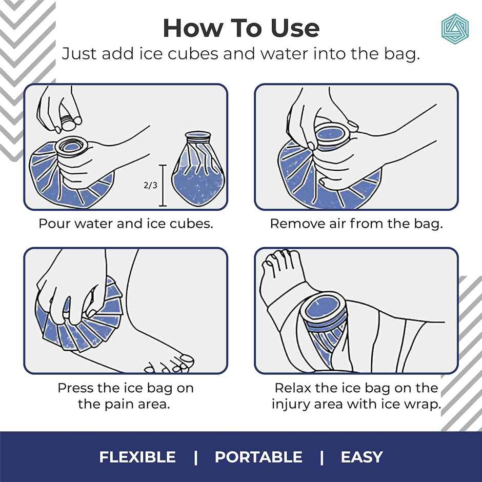 Boldfit Ice Bag For Pain Relief Cold For Cold Therapy - Blue Snowflake