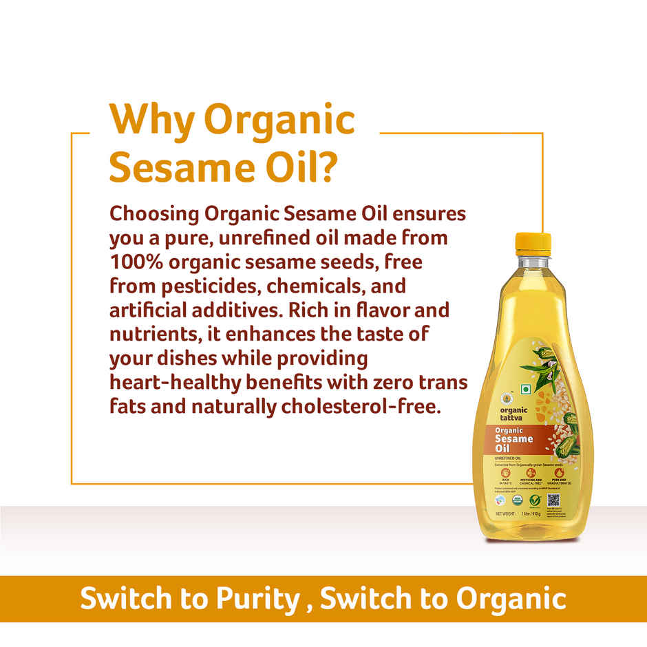Organic Tattva Sesame (Til-Gingelly) Cold Pressed Oil