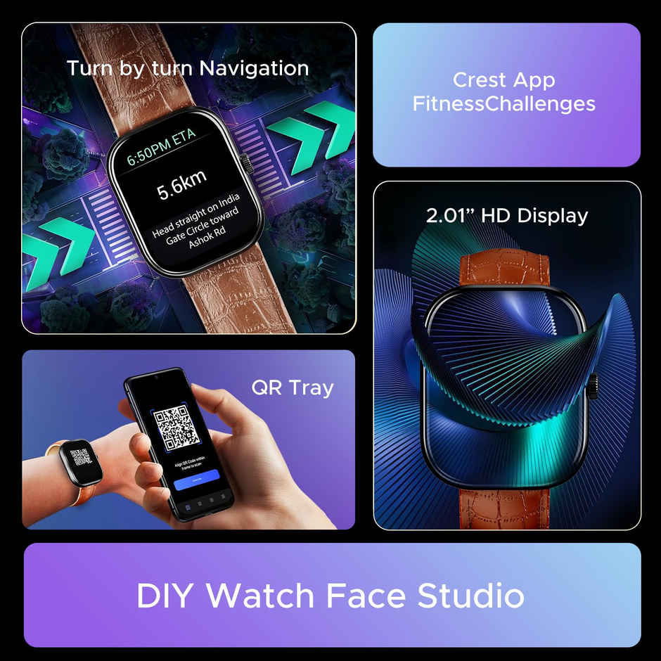 boAt Wave Sigma 3 Smart Smartwatch | 2.01" Display | BT Calling - Brown Leather