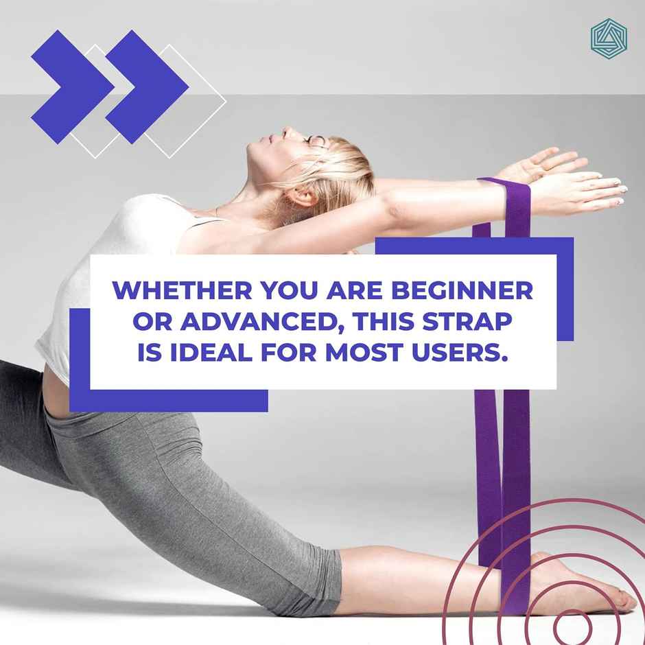 Boldfit Yoga Stretch Belt/Strap | For Daily Stretching ,Pilates, Physical Fitness - Purple