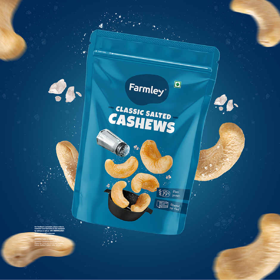Farmley Classic Salted Roasted Cashews-Kaju | Rich In Protein Crunchy And Delicious