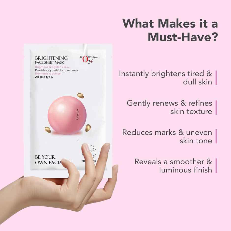 O3+ Facialist Brightening Face Sheet Mask With Glycolic