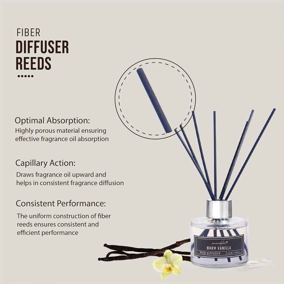 Aromahpure Premium Reed Diffuser - Vanilla, With 6 Fiber Reed Stick