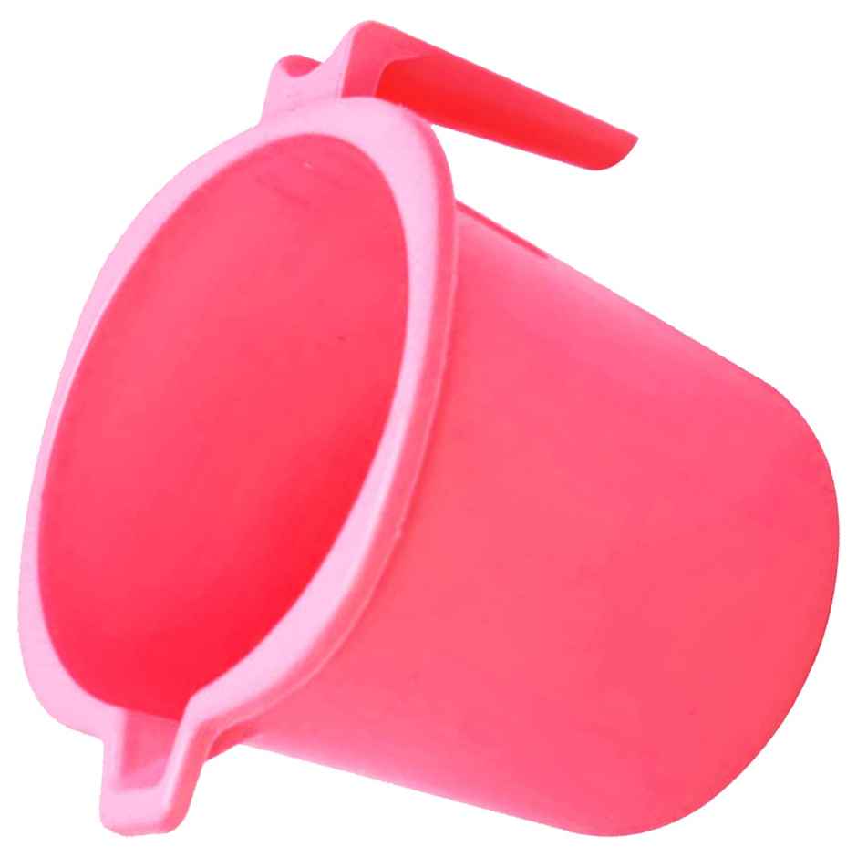 Kuber Industries Square Large Plastic Bathroom Mug | 2 L | Pack of 2 | Pink | 50KM0831