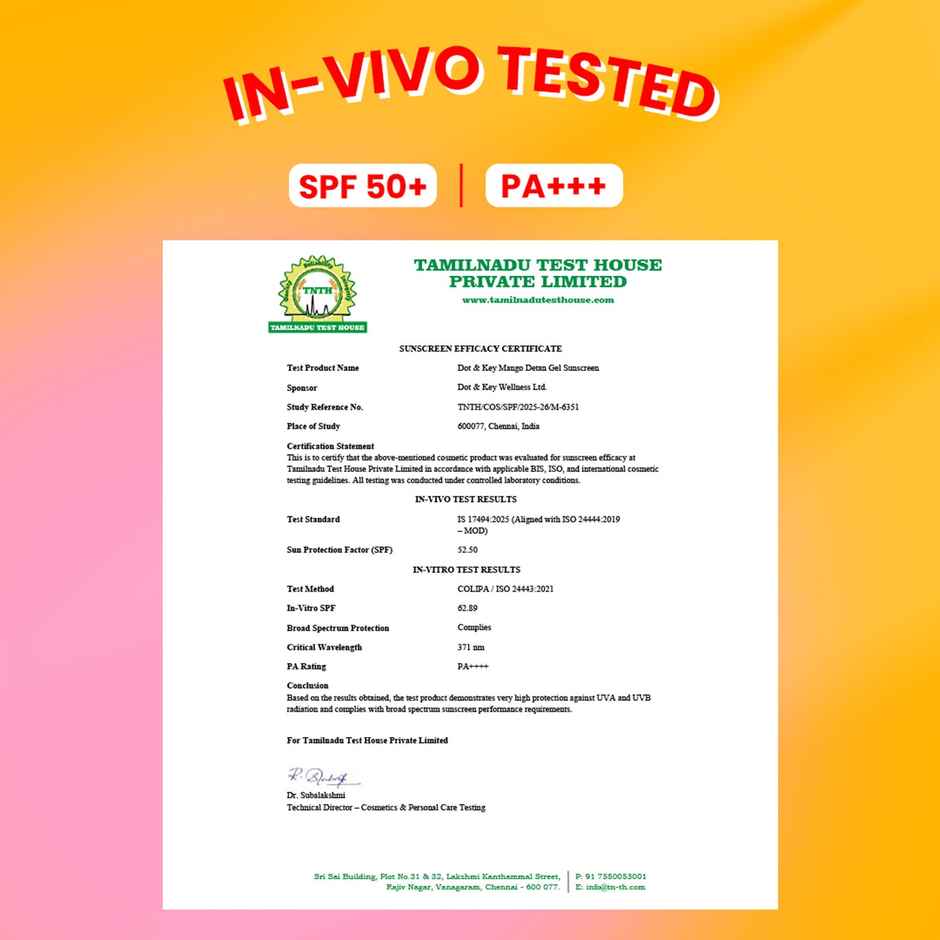 Dot & Key Mango DETAN Gel Sunscreen SPF 50+ PA+++