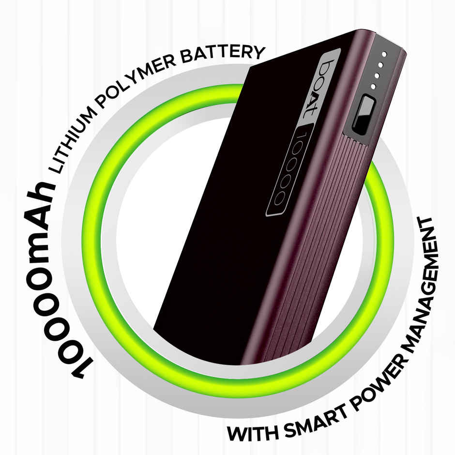 boAt 10000 mAh Power Bank w/ 22.5W Fast Charging & Smart IC Protection - PB300 (Burgundy)