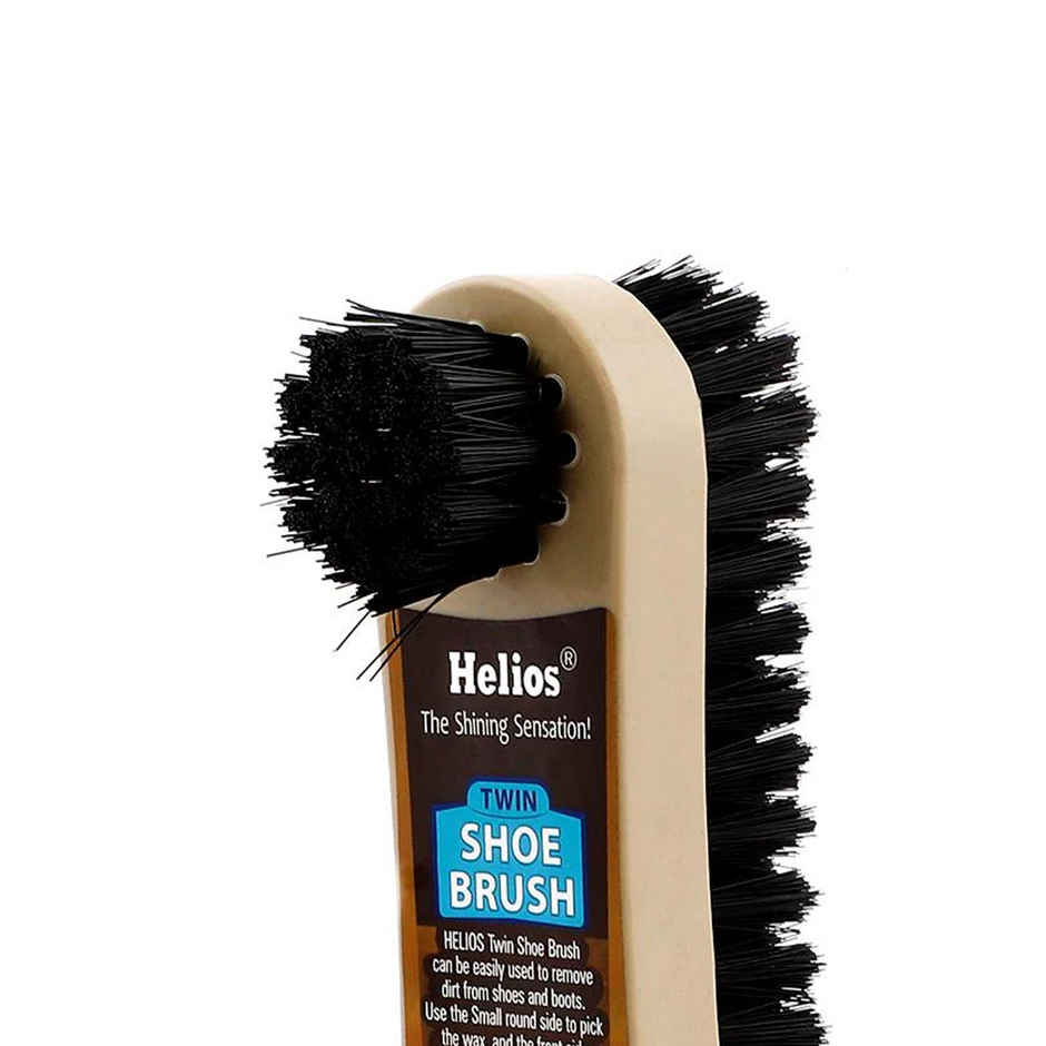 Helios Twin Shoe Brush | Beige & Black