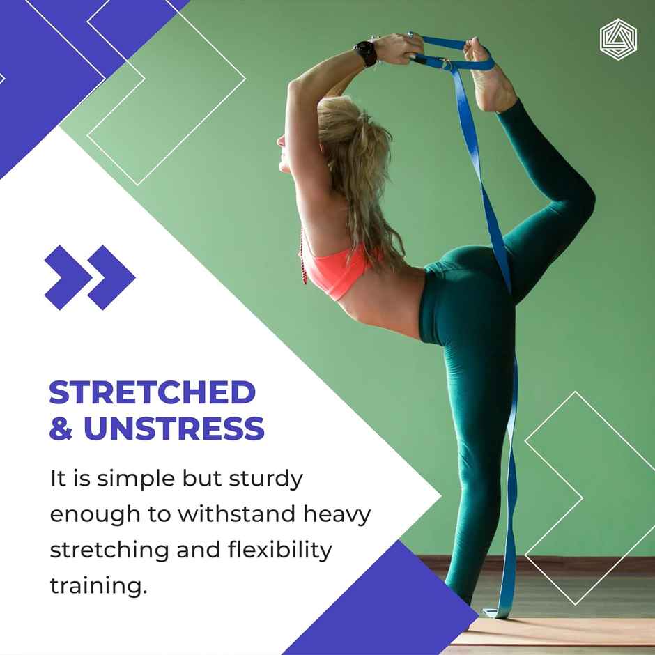 Boldfit Yoga Stretch Belt/Strap | For Daily Stretching ,Pilates, Physical Fitness - Purple