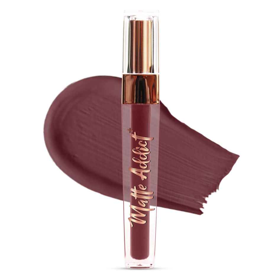Jaquline USA Matte Addict + Liquid Lipstick,8Hr stay,Lightweight & Transfer proof - Wild Petunia 04