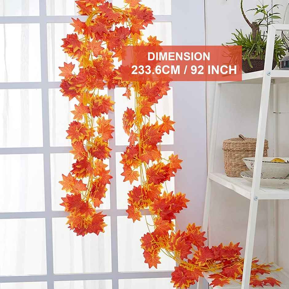 Tied Ribbons Set Of 6 Artificial Money Plant Leaves Creeper Garland (233.6 Cm)