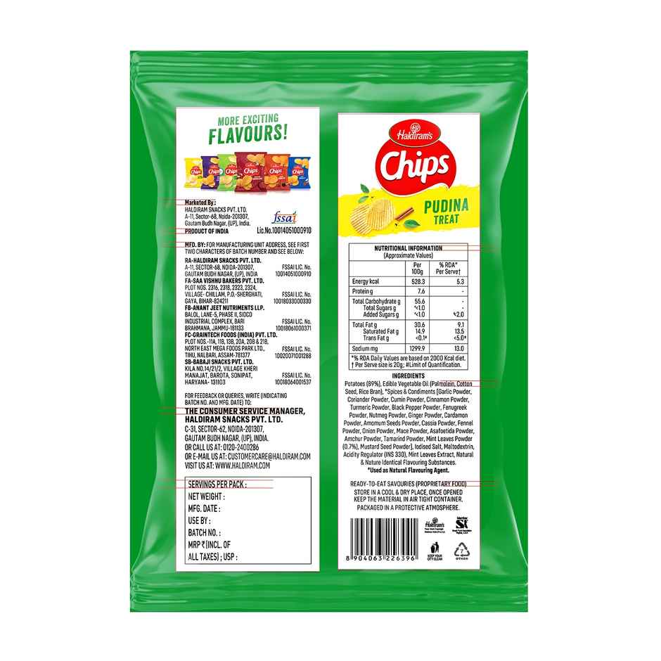 Haldiram's Chips | Pudina Treat | Tangy Mint Flavour