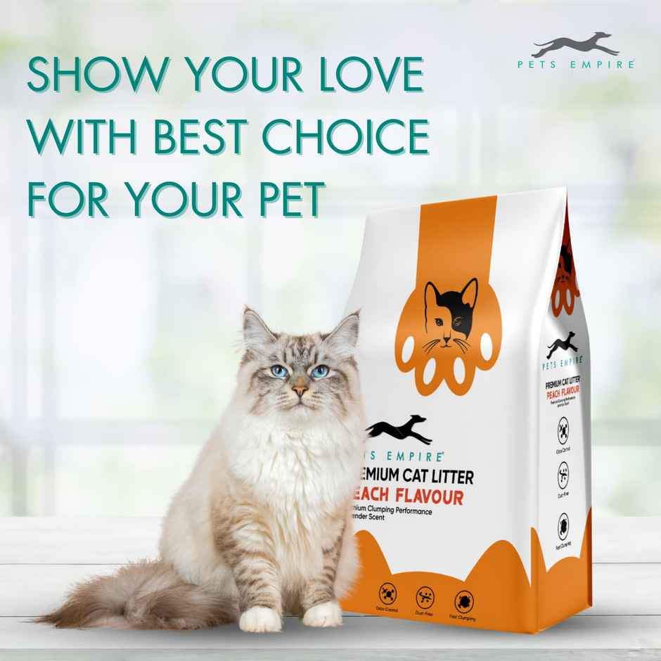 Pets Empire Peach Scent Natural Clay Ball Shape Bentonite Cat Litter