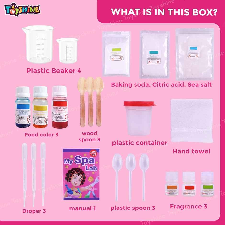 Toyshine My Spa Lab Diy Kit For Bath Bombs | Salts | Masks | Stem Fun For Kids | 6+ Years Old