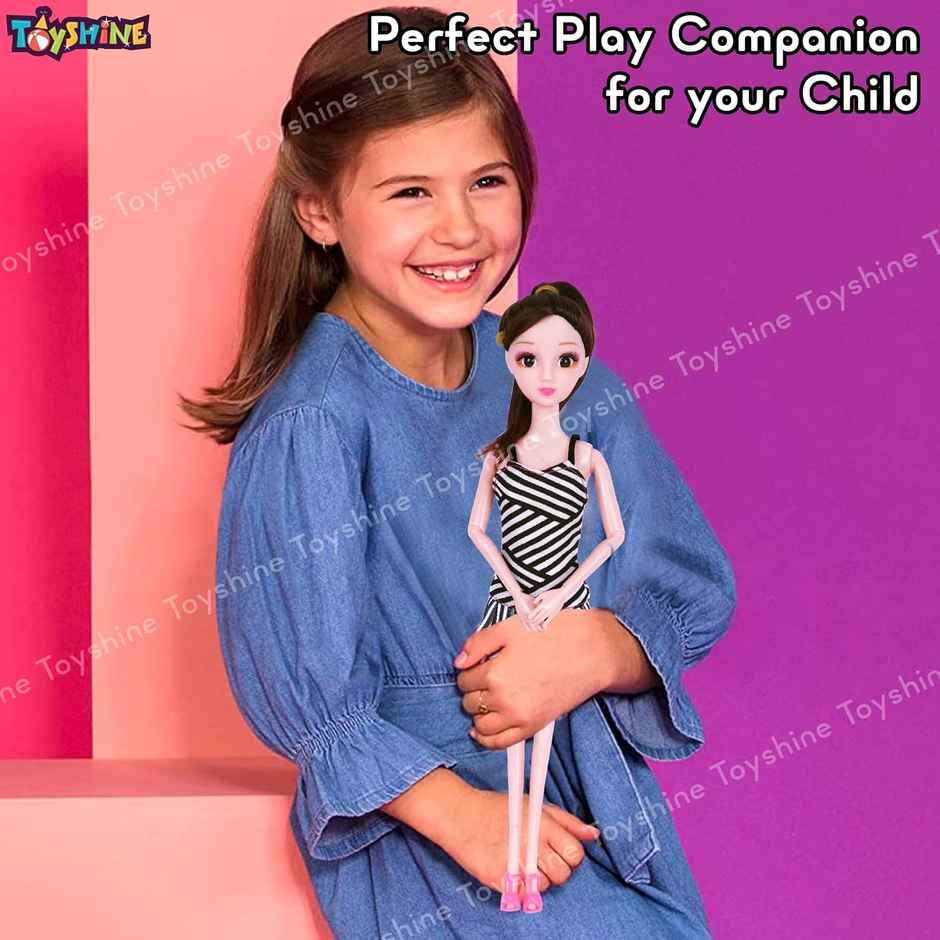 Toyshine Kally Fashion Doll with 3D Eyes | Folding Hands & Glitter Dress | Model B