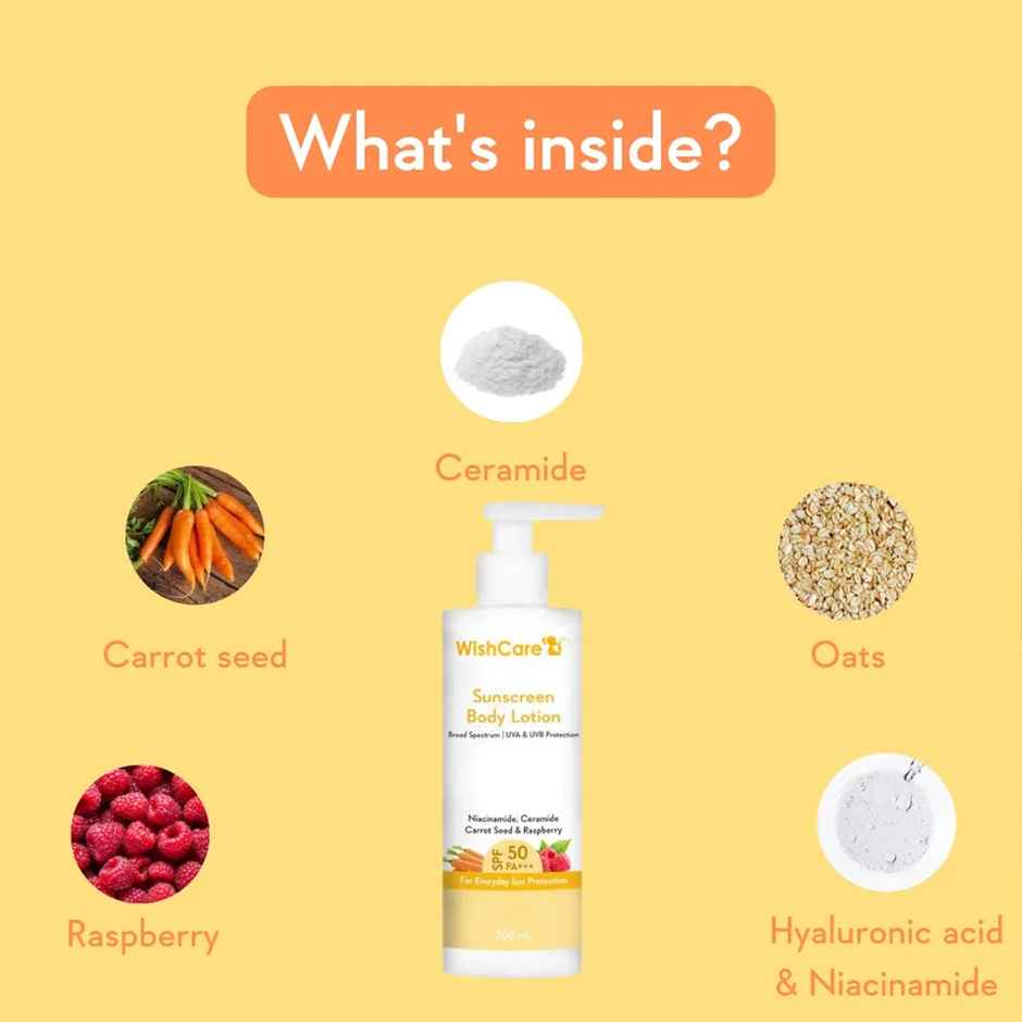 Wishcare SPF 50 Sunscreen Body Lotion - Broad Spectrum - UVA & UVB Protection With No White Cast